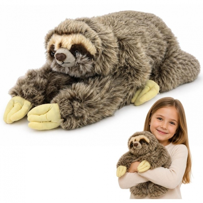 <img src='https://webimage.pl/pics/375/2/d5907990202375.jpg' style='height:440px' /> Leniwiec pluszowy z rzepami na łapkach 34cm