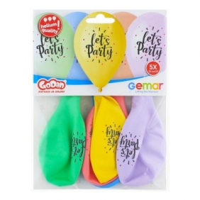 Balon gumowy Godan Premium Hel Lets Party 33 cm / 5 szt. (GS120/889)