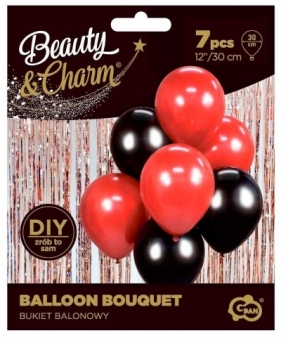 Bukiet balonowy Beauty&Charm czerwono-.. 30cm 7szt