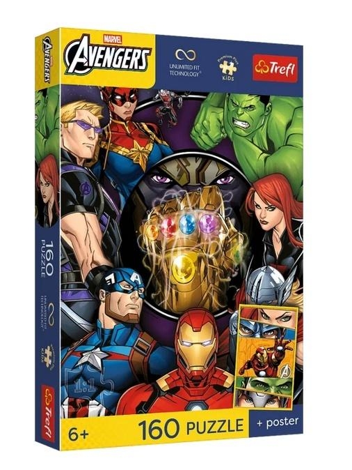 <img src='https://webimage.pl/pics/375/4/d5900511154375.jpg' style='height:440px' /> Puzzle 160 Avengers + plakat TREFL