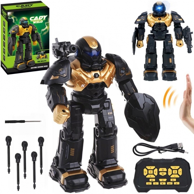 Robot na radio sterowany gestem strzela