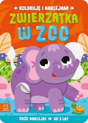 Koloruję i naklejam. Zwierzątka w zoo. Duże naklejki od 3 lat
