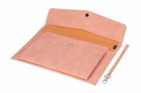 Teczka A4 z kieszonką nubuk różowa