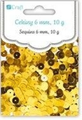 CEKINY OKRAGLE PLASKIE 6MM 10G ZŁOTE SŁONECZNE BPZ-DP CRAFT - DPCE-046