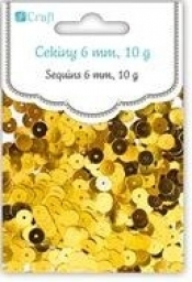 CEKINY OKRAGLE PLASKIE 6MM 10G ZŁOTE SŁONECZNE BPZ-DP CRAFT
