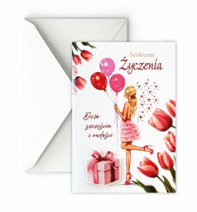 Karnet A5 grający Serdeczne życzenia