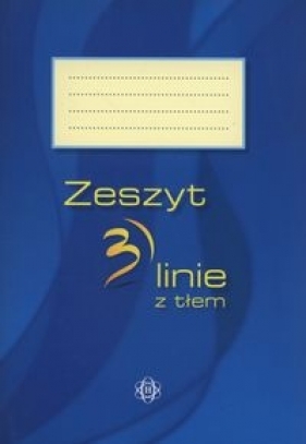 Zeszyt 3 linie z tłem niebieski