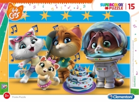 Puzzle SuperColor ramkowe 15: 44 Cats MIX (2237)
