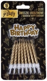 Świeczki urodzinowe złote HB 16szt