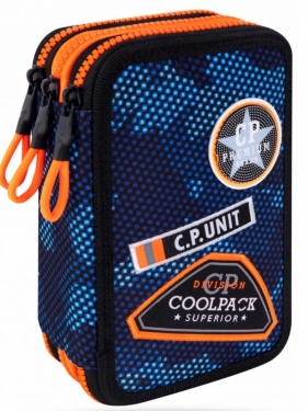 Coolpack - Jumper 3 - Piórnik potrójny z wyposażeniem - Navy (Badges) (B67153)