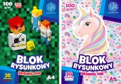 Blok rysunkowy biały Astrapap A4/20 ark "Pixel&Unicorn", 10 sztuk