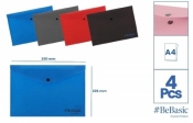 Teczka kopertowa na zatrzask mix kolorów 4szt