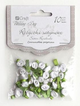 ROZYCZKI SATYNOWE FROST WHITE 35 SZT - WDRO-001