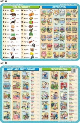 Podkładka edukacyjna Język Angielski. Alphabet, Opposites, Professions