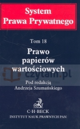 Prawo papierów wartościowych t. 18 - Szumański Andrzej