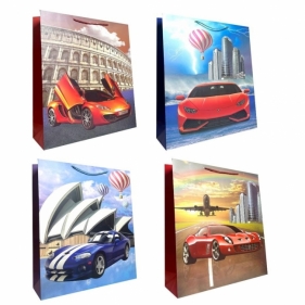 Torebka prezentowa dziecięca XL sports car mix