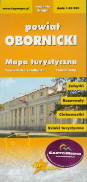 Powiat Obornicki mapa turystyczna