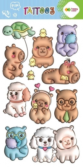 Tatuaże zmywalne Bubble Kapibara HAPPY COLOR