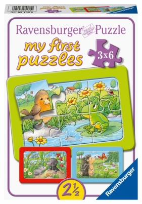 Ravensburger, Moje pierwsze puzzle 3x6: Małe zwierzęta domowe (5138)