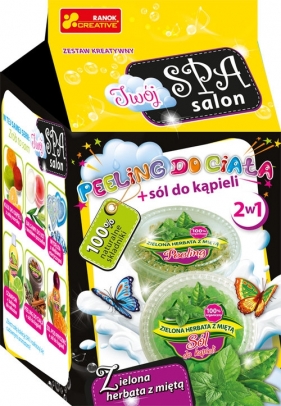 Peeling do ciała & sól do kąpieli. Zielona herbata z miętą.