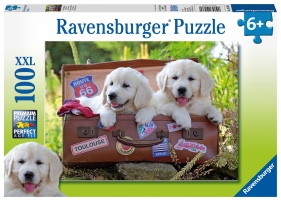 Ravensburger, Puzzle XXL 100: Szczeniaki w walizce (105380)