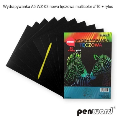 Wydrapywanka tęczowa A5 10 arkuszy WZ-03