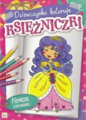 Dziewczynka koloruje księżniczki