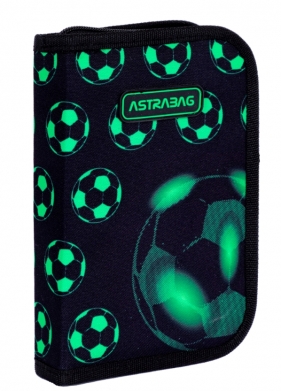 Astrabag, Piórnik pojedynczy jednoklapkowy z wyposażeniem - Neo Football (AC11)