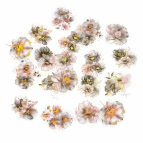 Naklejki PET kwiaty gray powder 20szt