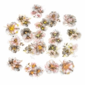 Naklejki PET kwiaty gray powder 20szt