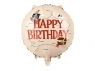 Balon foliowy Happy Birthday Piraci beżowy 35cm