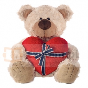 BEPPE Miś Spencer z sercem 30cm ecru (12816)