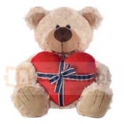 BEPPE Miś Spencer z sercem 30cm ecru (12816)