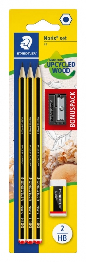 Ołówek Staedtler Noris 120, 3 szt. HB + gumka + temperówka (120 SBK3P1)