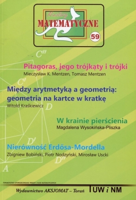 Miniatury matematyczne 59 Pitagoras jego trójkąty i trójki - Tomasz Mentzen, Mieczysław Mentzen