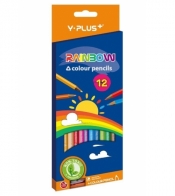 Kredki ołówkowe Rainbow + temperówka - 12 kolory