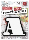 Forget me sticky - notes kart samoprzylepnych litera A