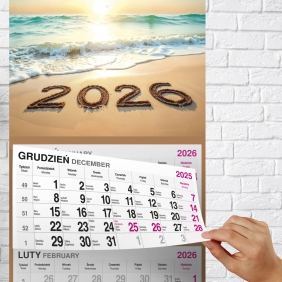 Kalendarz 2026 Trójdzielny - Plaża