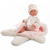 Lalka Bobas Lala w różowym kombinezonie 42 cm (74038)