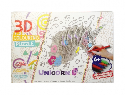 Puzzle 3D jednorożec do pomalowania