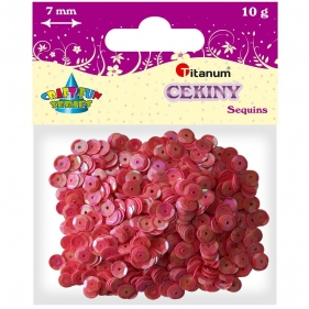 Cekiny okrągłe 7mm 10g - perłowe różowe (284885)