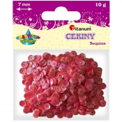 Cekiny okrągłe 7mm 10g - perłowe różowe (284885)