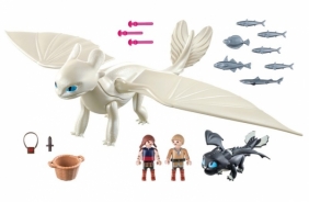 Playmobil Dragons: Biała Furia z małym smokiem i dziećmi (70038)