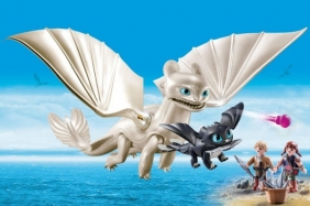 Playmobil Dragons: Biała Furia z małym smokiem i dziećmi (70038)