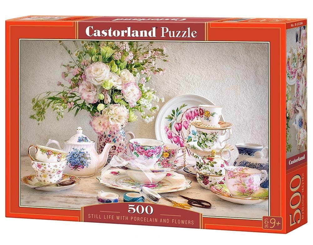 Puzzle 500: Still Life with Porcelain and Flowers (B-53384)