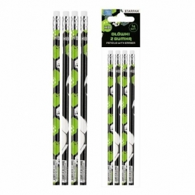 Ołówek z gumką HB Football 4szt