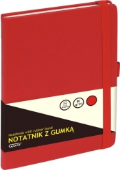 Notatnik z gumką A5 80 kartek, kratka - czerwony (150-1382)