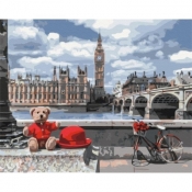 Malowanie po numerach - Miś w Londynie 40x50cm