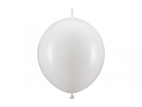 Balony z łącznikiem Pastel Pure White 28cm 20szt