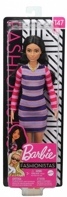 Lalka Barbie Fashionistas Sukienka w paski (FBR37/GHW61)